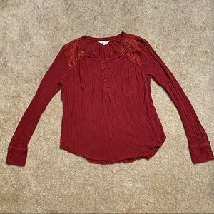 💰Lucky brand Long sleeve rusty red top💰 5 for 25